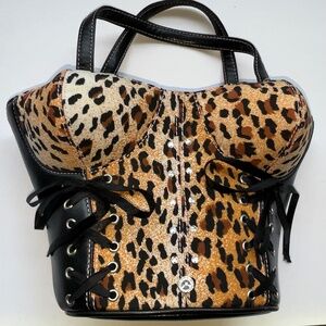 Leopard Print Bustier Corset Bag